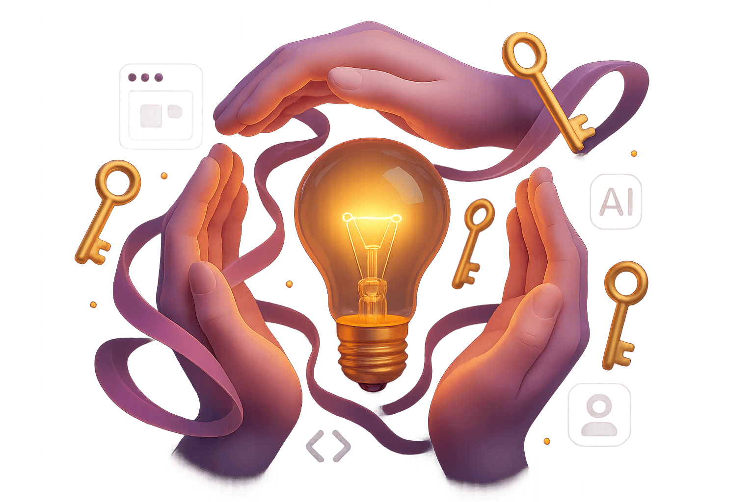 Ilustración de una llave simbolizando la propiedad del código.