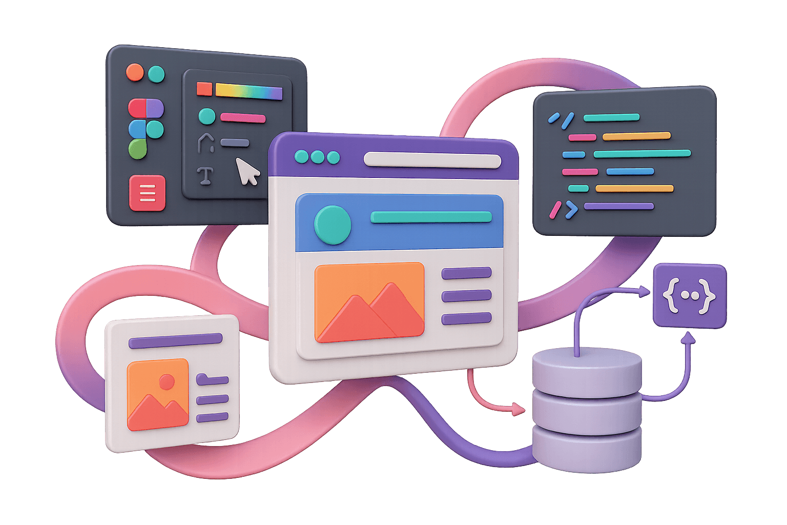 Ilustración de desarrollo web personalizado