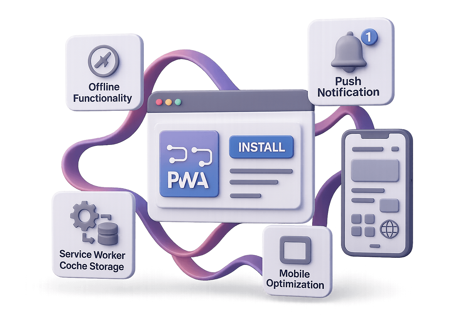 Ilustración de Progressive Web App